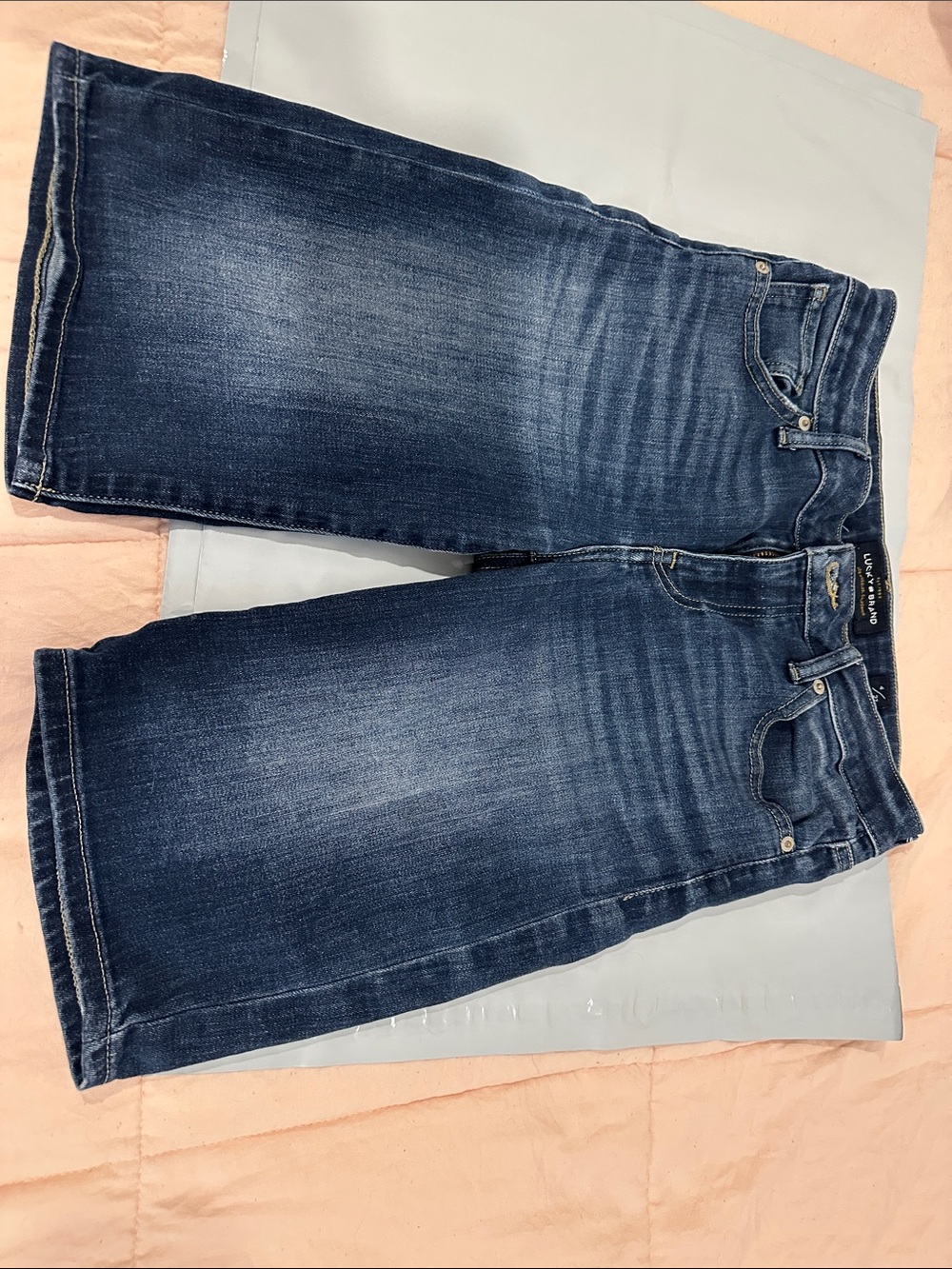 Lucky Brand Faded Blue Knee-Length Jean Shorts